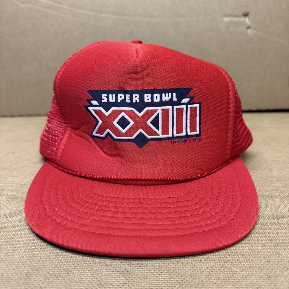 Vintage Super Bowl XXIII Hat Cap Snap Back Mens One Size Red NFL Football Mesh